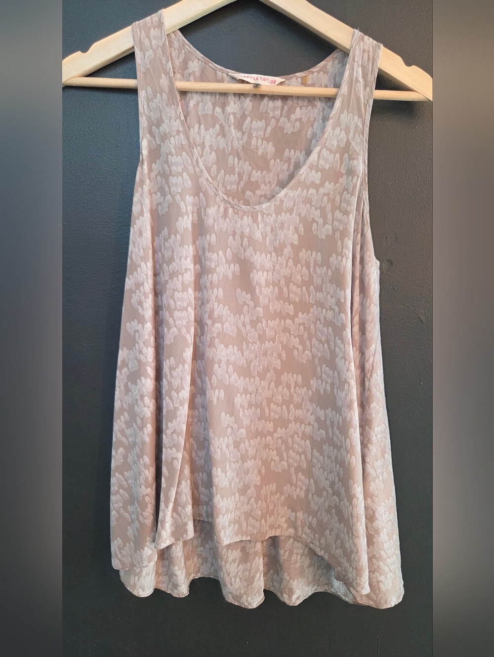 Rebecca Taylor Cream & White Patterned Silk Tank